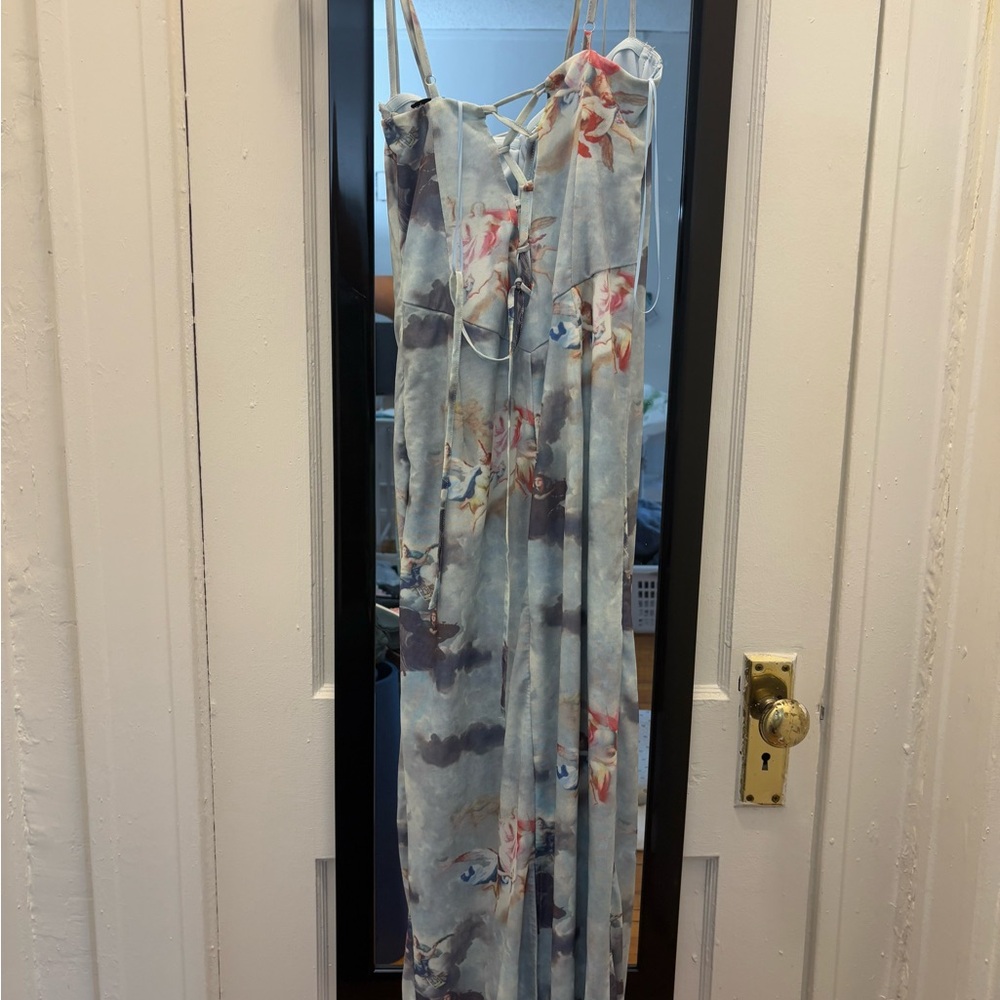 Floral Blue Maxi Dress